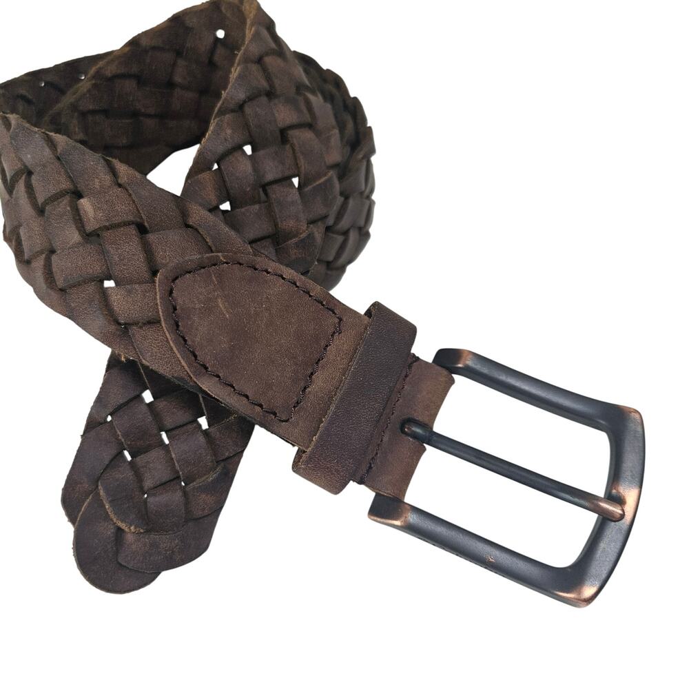 Columbia Braided Leather Belt Men's‎ 36 Brown